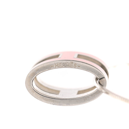 Hermes Lacquered Palladium Pop H Necklace Rose Azalee 5 of 7