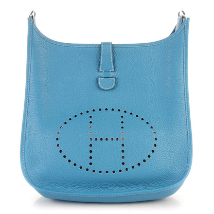 Hermes Taurillon Clemence Evelyne III GM Blue Jean 1 of 7