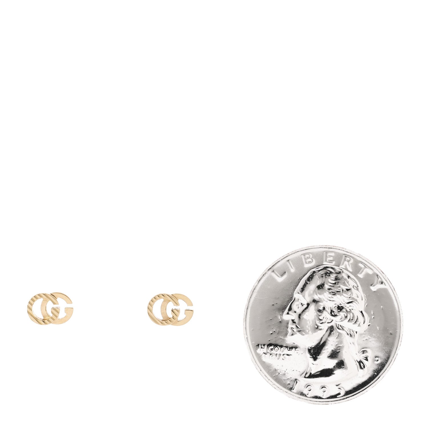 Gucci 18K Yellow Gold Mini Running GG Stud Earrings 2 of 6