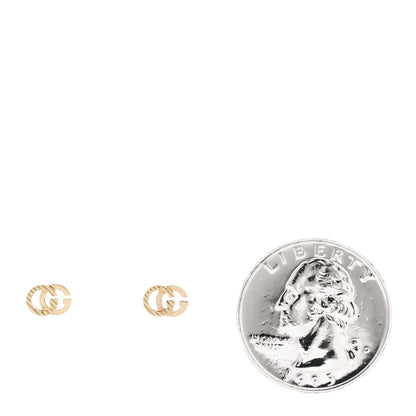 Gucci 18K Yellow Gold Mini Running GG Stud Earrings 2 of 6