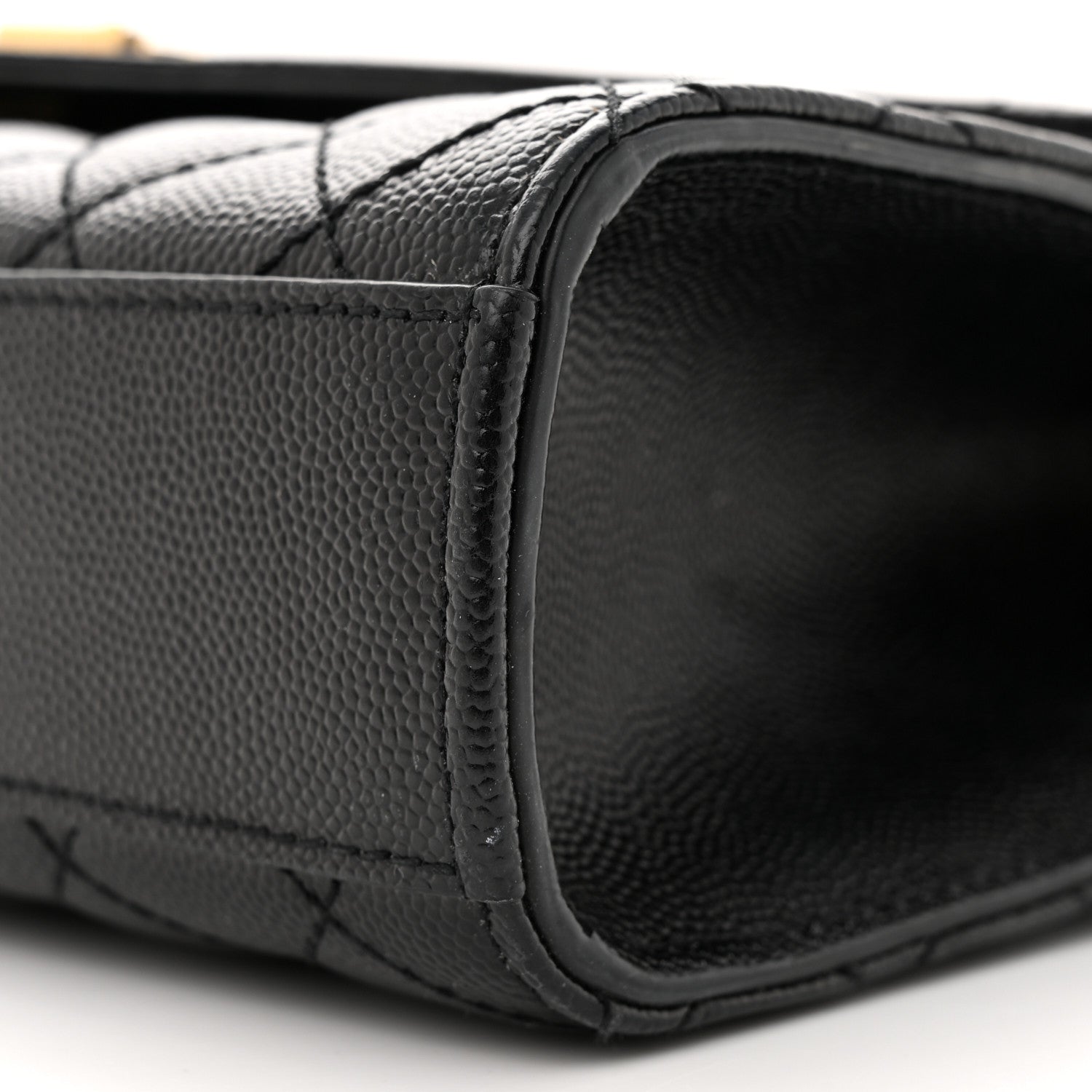 Saint Laurent Grain De Poudre Textured Mixed Matelasse Triquilt Medium Monogram Satchel Black 10 of 13