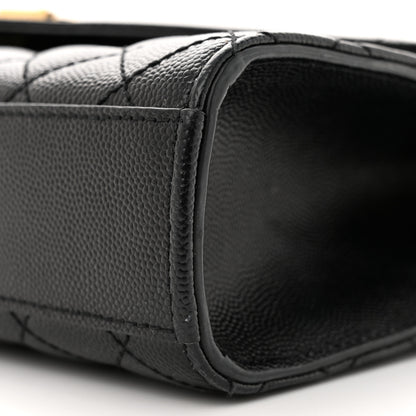 Saint Laurent Grain De Poudre Textured Mixed Matelasse Triquilt Medium Monogram Satchel Black 10 of 13