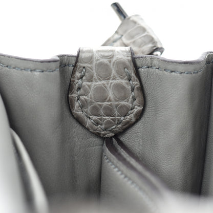 Hermes Matte Alligator Lizard Mini Sac Roulis Ombre Gris Perle 12 of 16