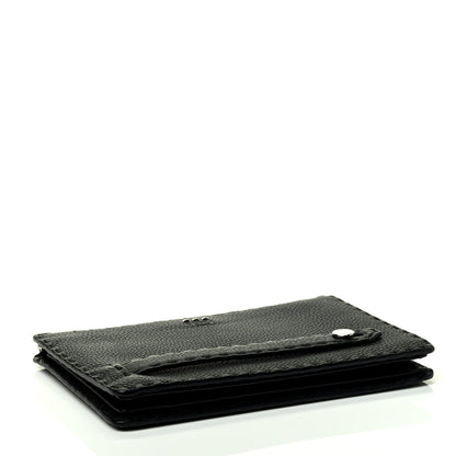 Fendi Cuoio Romano Selleria Metal Stitch Slim Clutch Black 3 of 4
