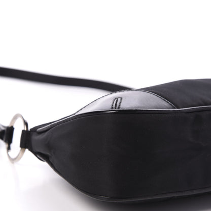 Prada Tessuto Nylon Soft Calfskin Shoulder Bag Black 6 of 9