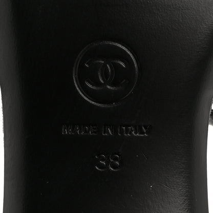 Chanel Tweed Medallion Sandals 38 Black 8 of 9