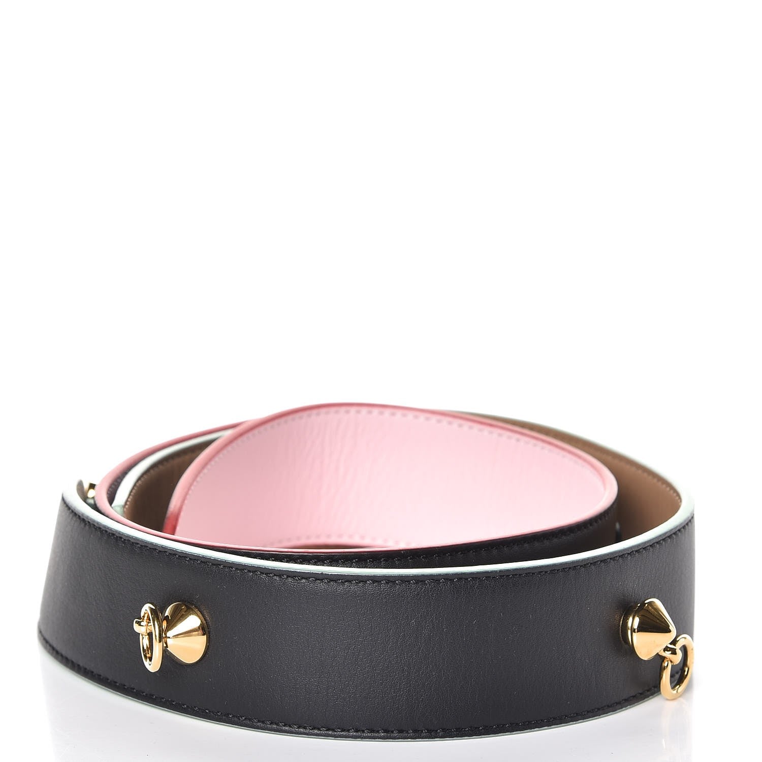 Fendi Vitello Dolce Tri-Color Buttoned Strap You Black Peonia Cuoio 2 of 5