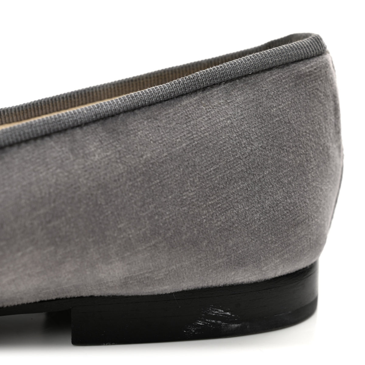 Chanel Velvet Cap Toe Ballerina Flats 39.5 Grey Green 10 of 11