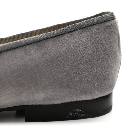 Chanel Velvet Cap Toe Ballerina Flats 39.5 Grey Green 10 of 11