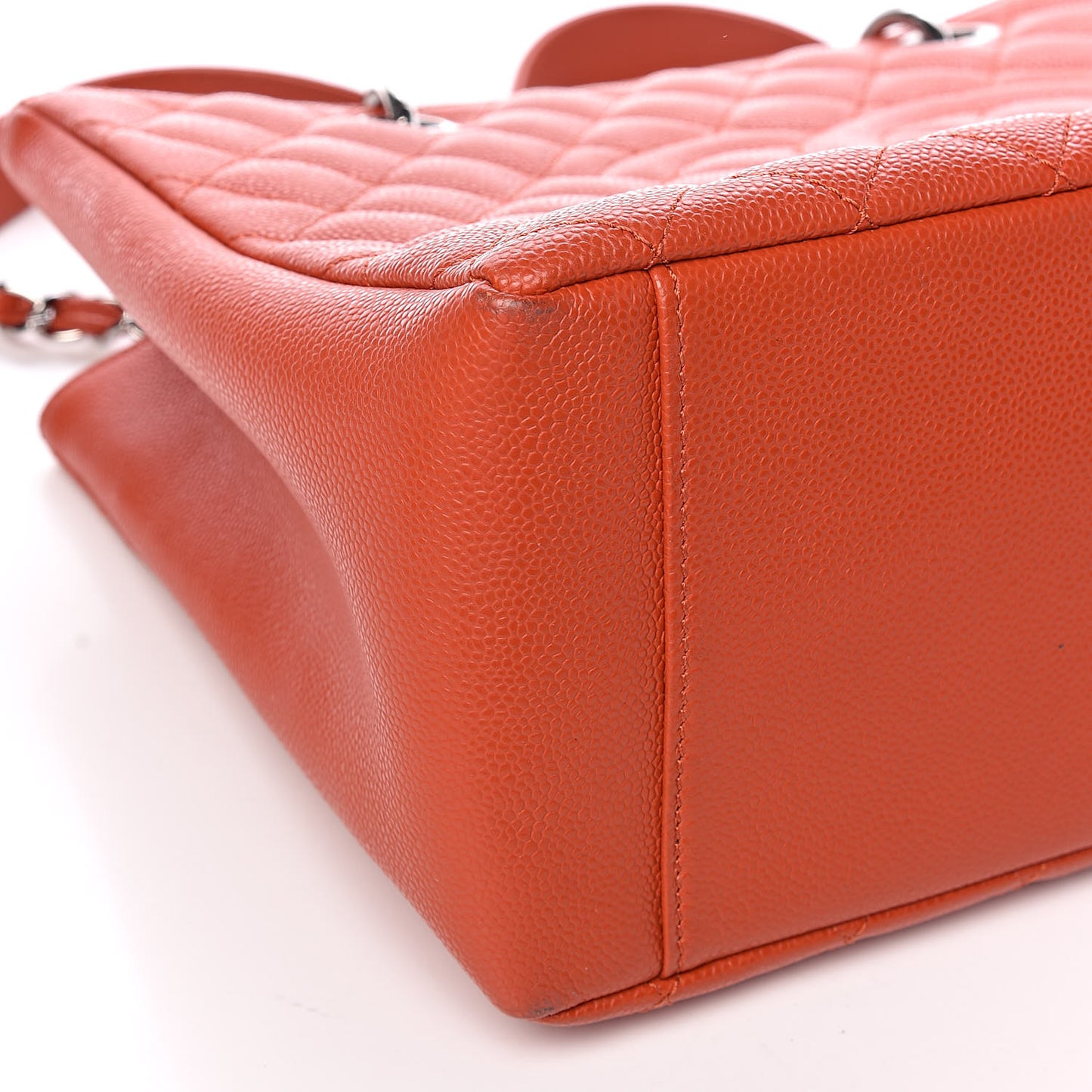 Caviar Quilted Grand Shopping Tote GST Orange