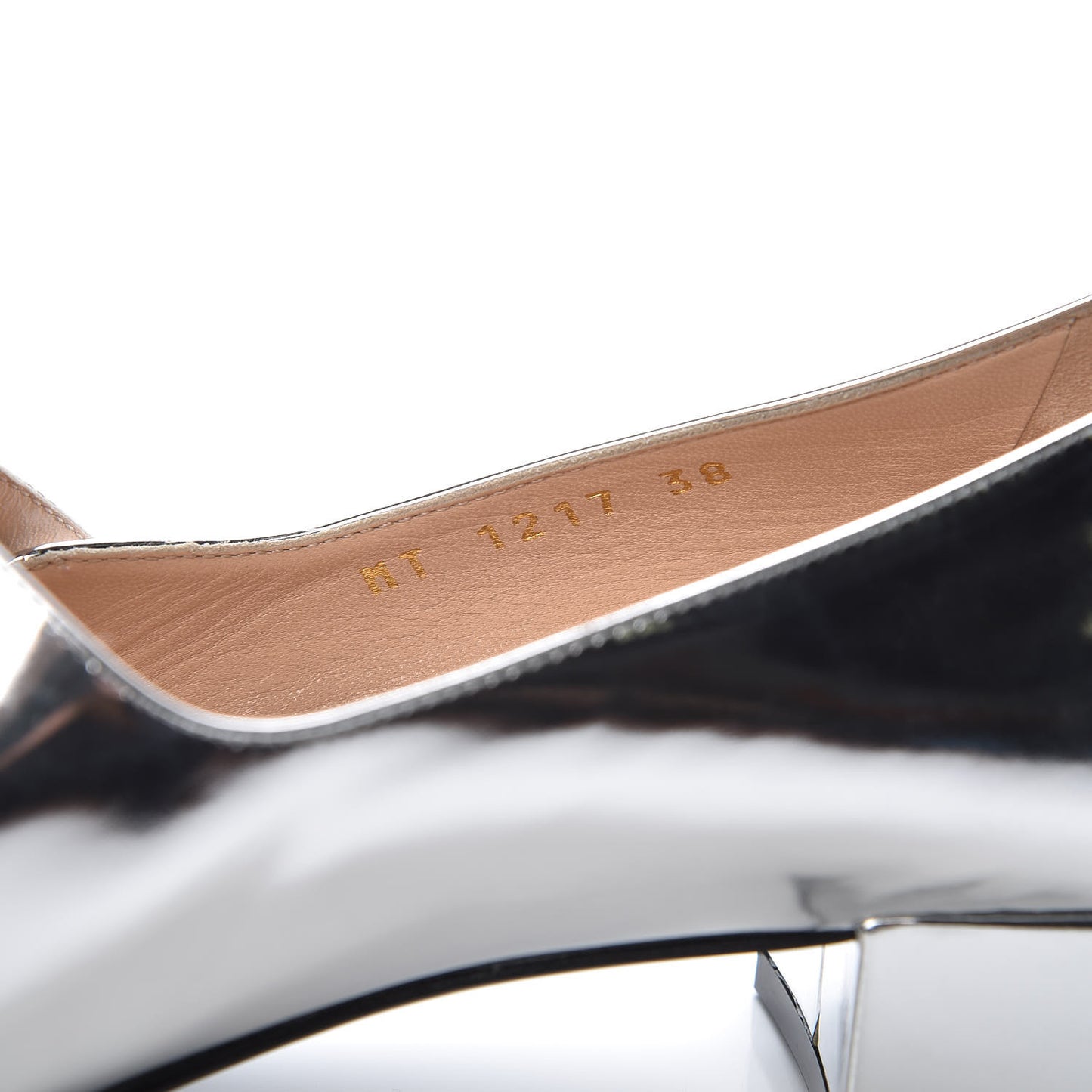 Mirror Finish Calfskin Baby-D Ballet Pumps 38 Silver