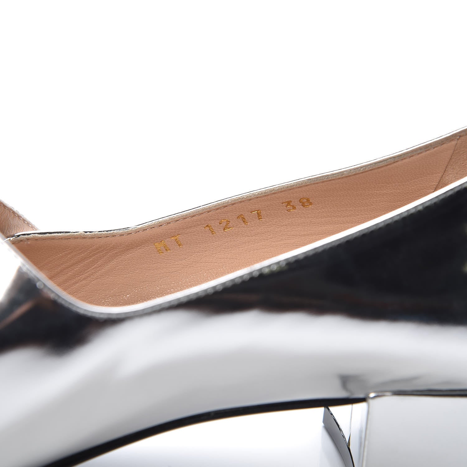 Christian Dior Mirror Finish Calfskin Baby-D Ballet Pumps 38 Silver 8 of 9