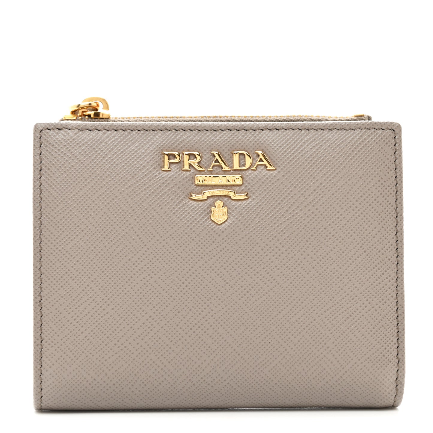 Saffiano Zip Top Compact Wallet Argilla