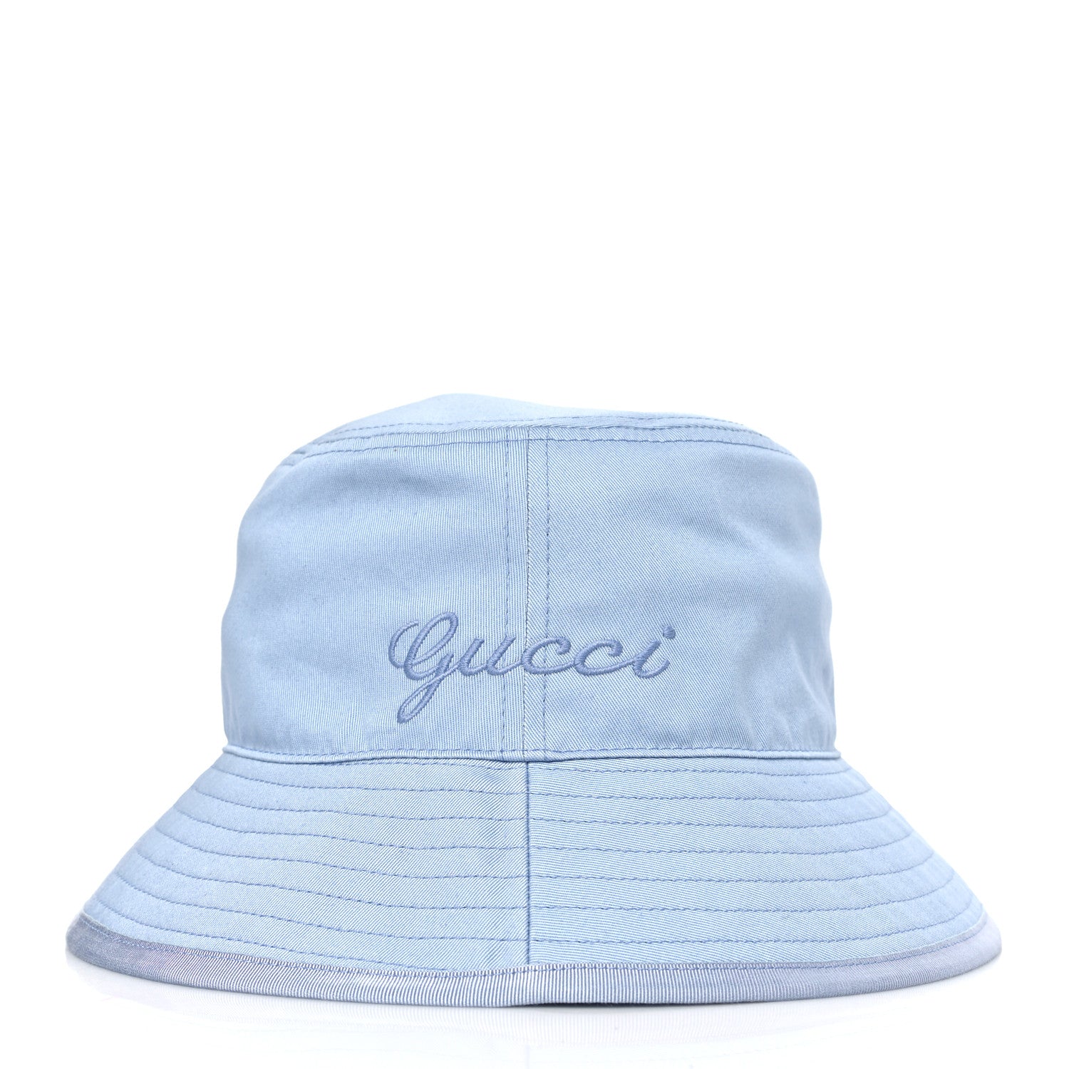 Gucci Cotton Logo Cabris Bucket Hat L Porcelain Light Blue 1 of 8