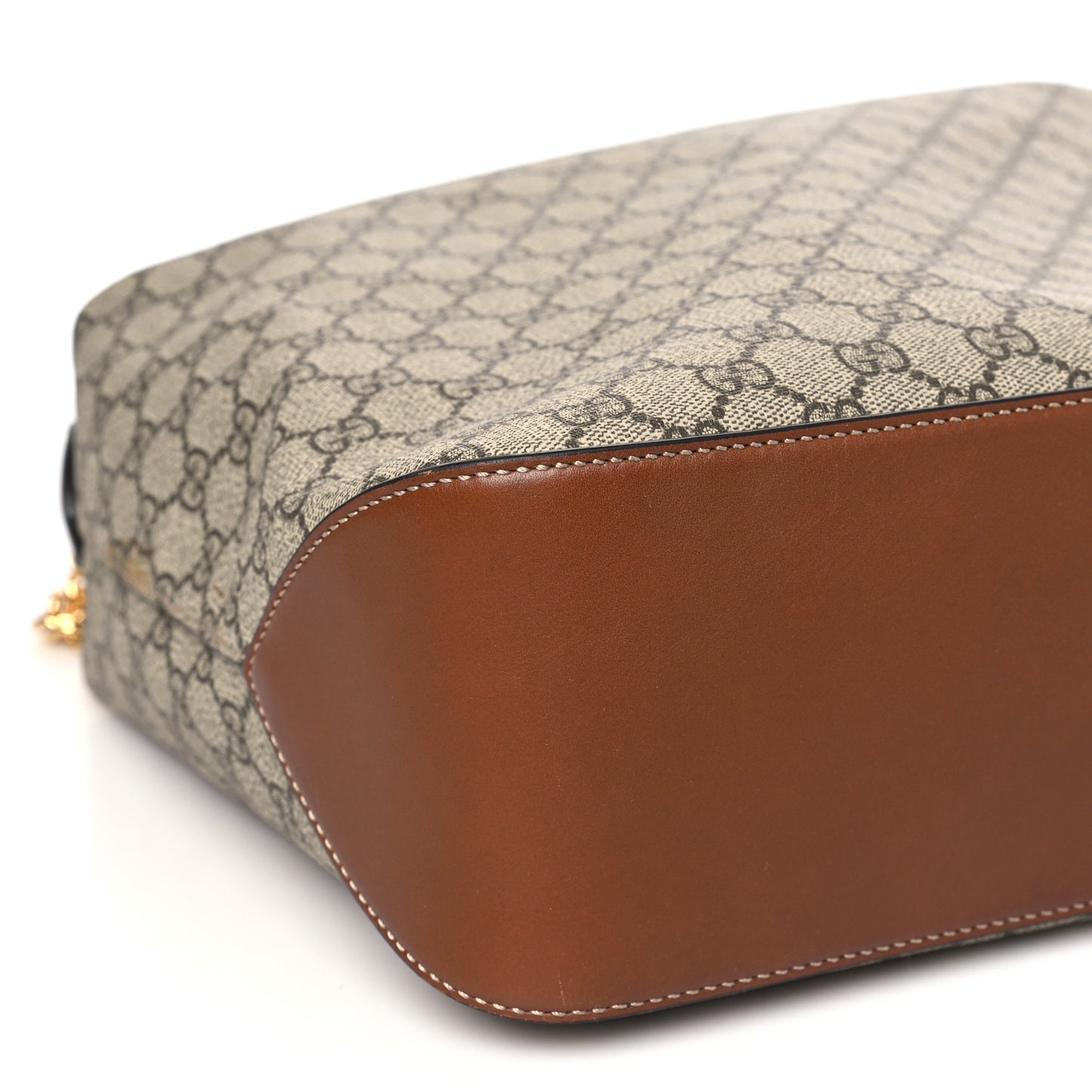 GG Supreme Monogram Large Linea A Hobo Light Brown