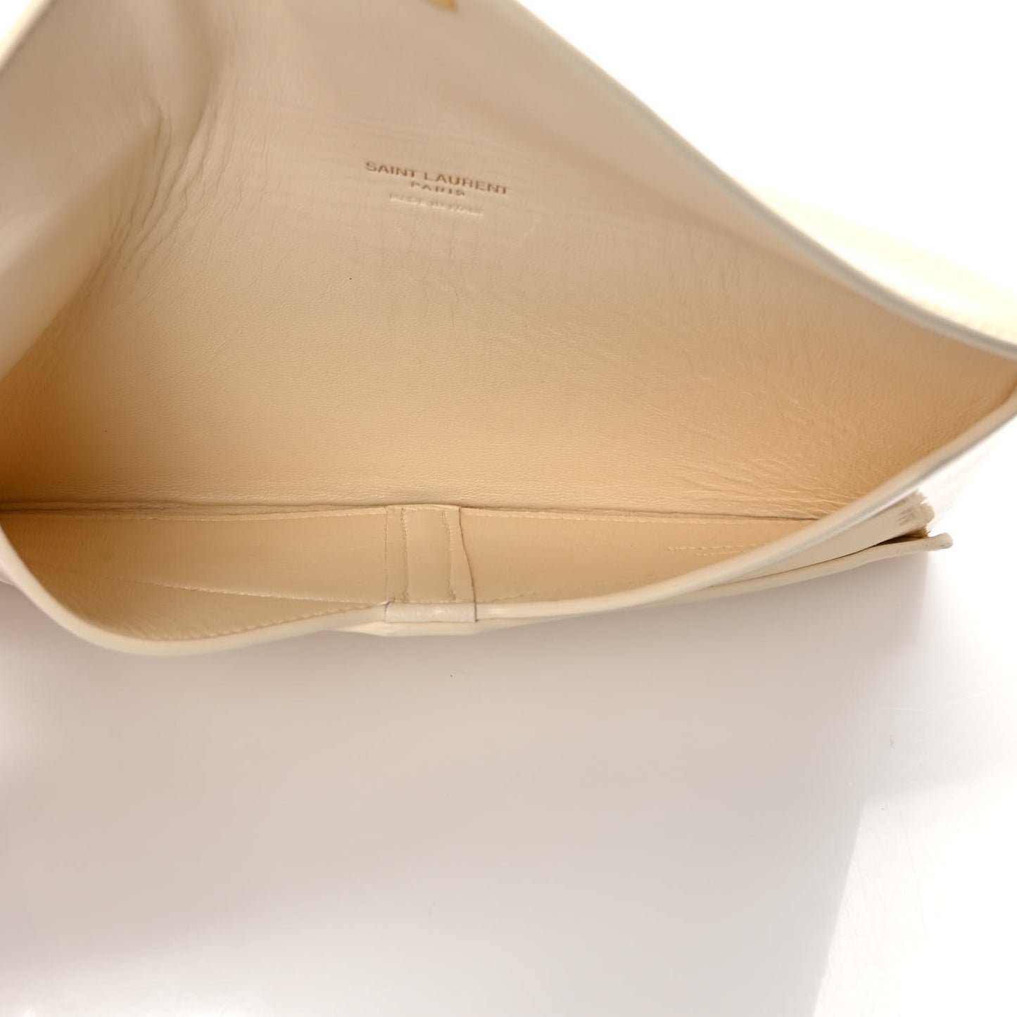 Patent Paloma Envelope Clutch Off White