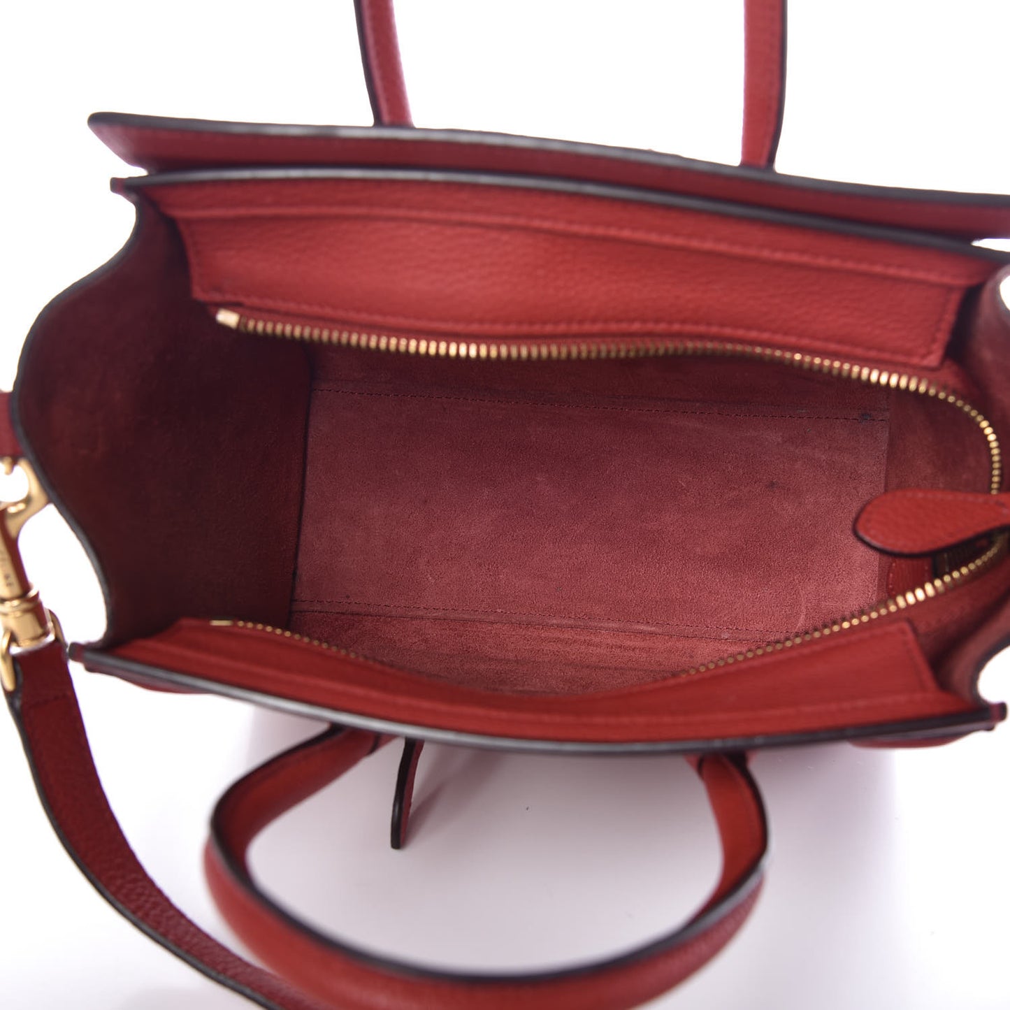 Baby Grained Calfskin Nano Luggage Red