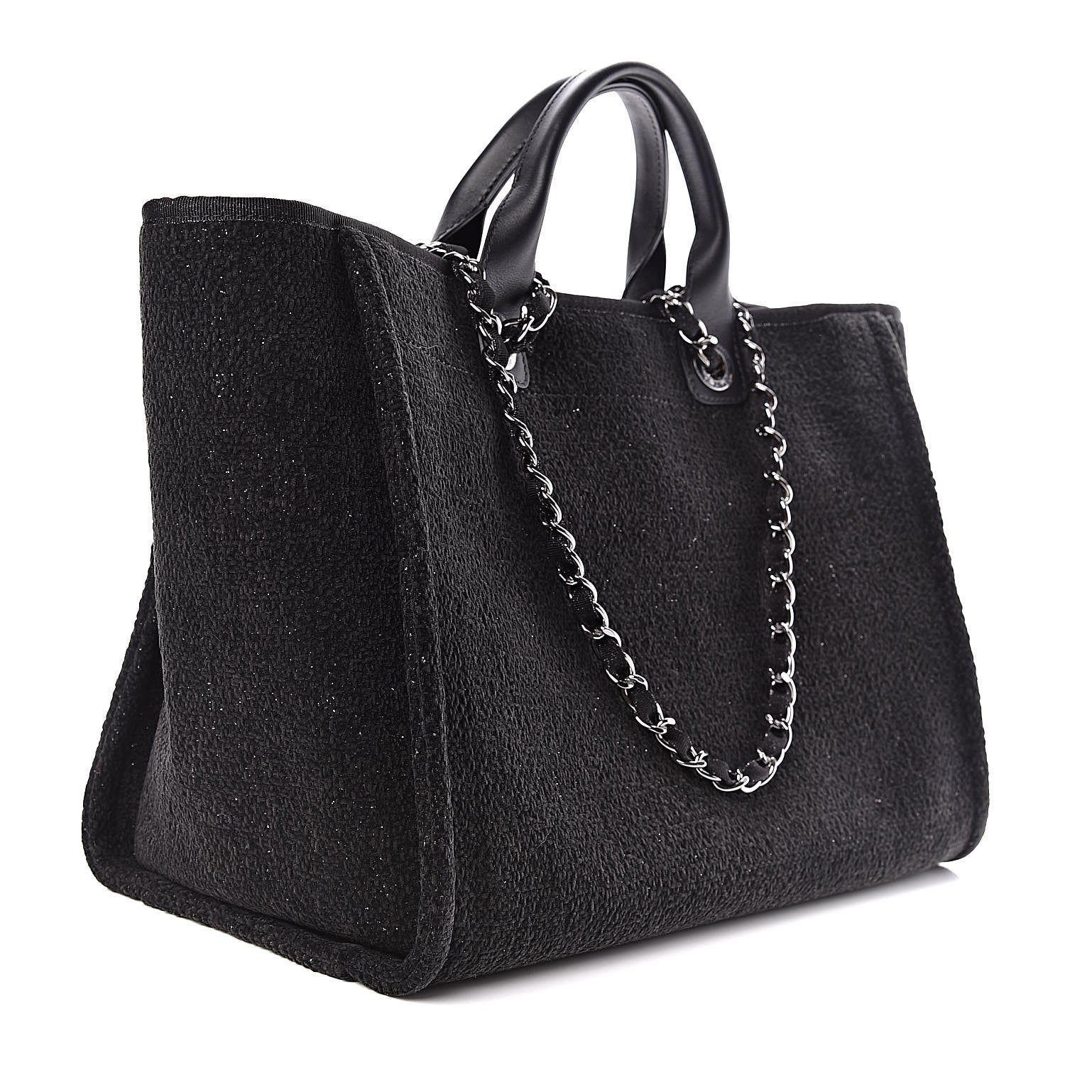 Chanel Lurex Boucle Medium Deauville Tote Black 3 of 10