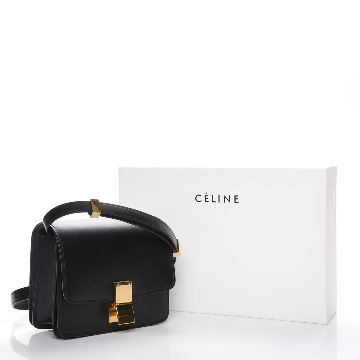Celine Box Calfskin Small Classic Box Flap Bag Black 8 of 8