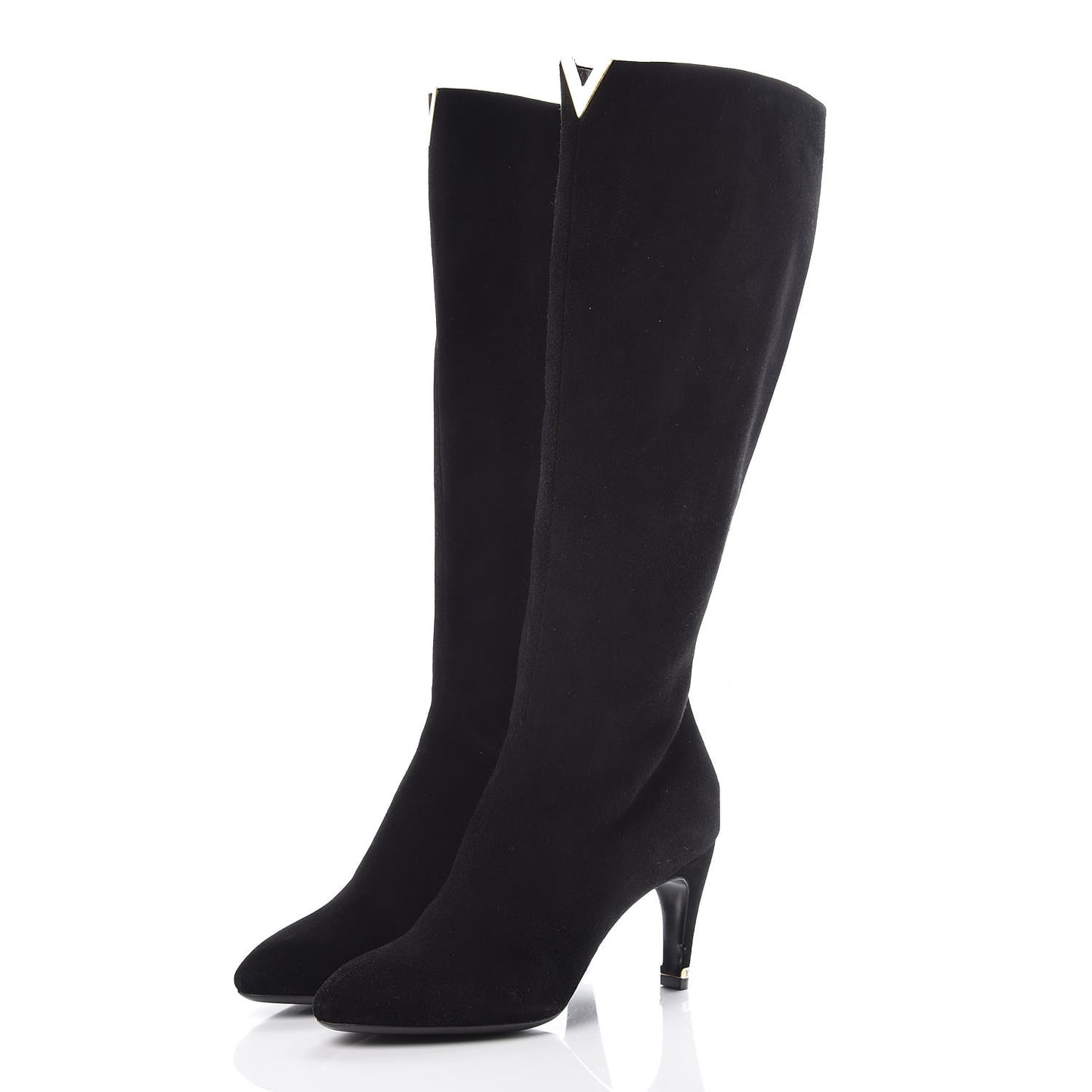 Suede High Boots 36.5 Black