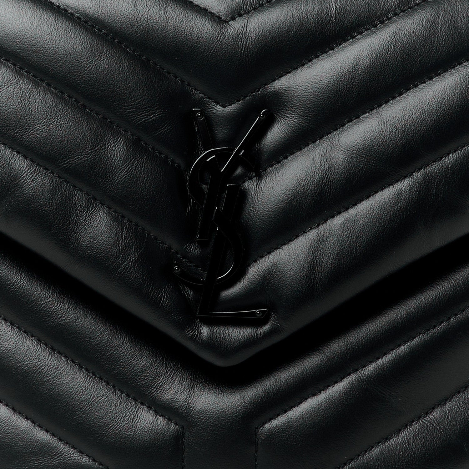 Saint Laurent Calfskin Y Quilted Monogram Monochrome Medium Loulou Chain Satchel Black 9 of 11