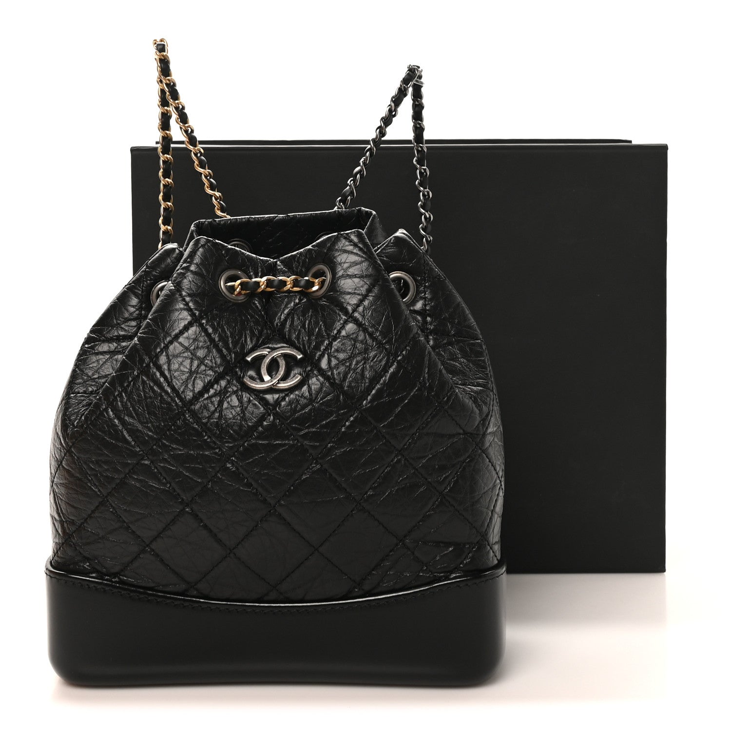 Chanel Aged Calfskin Quilted Small Gabrielle Backpack Black 10 of 10