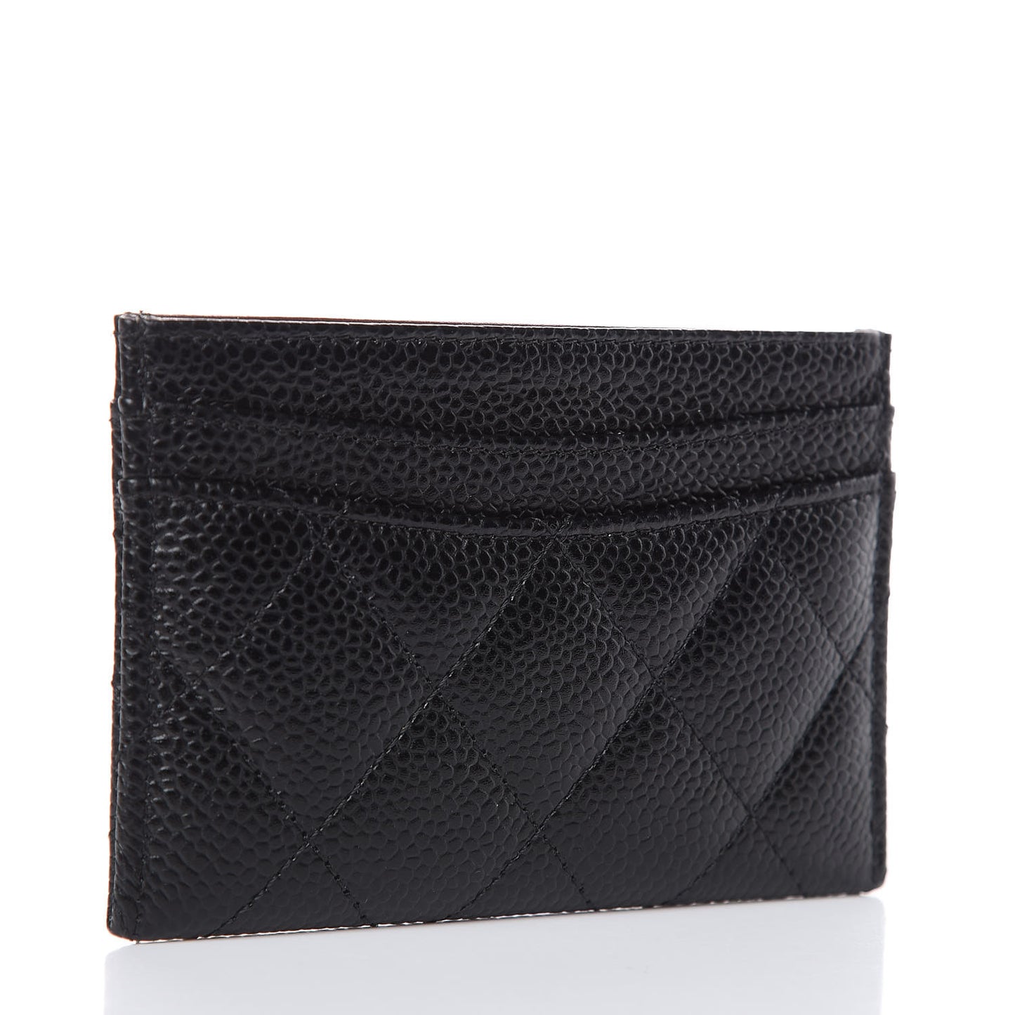 Caviar Quilted Card Holder Black