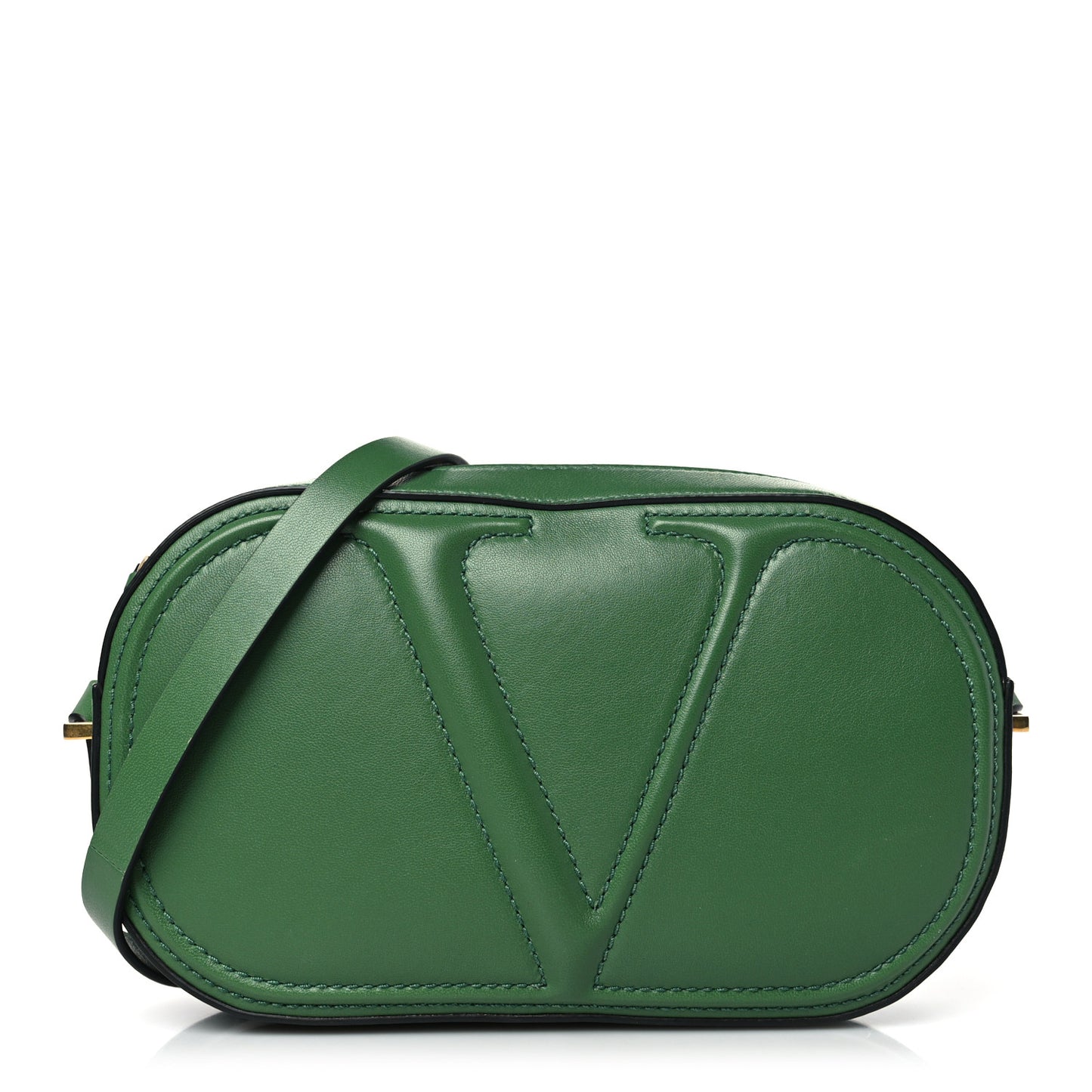 Calfskin VLogo Walk Crossbody Green