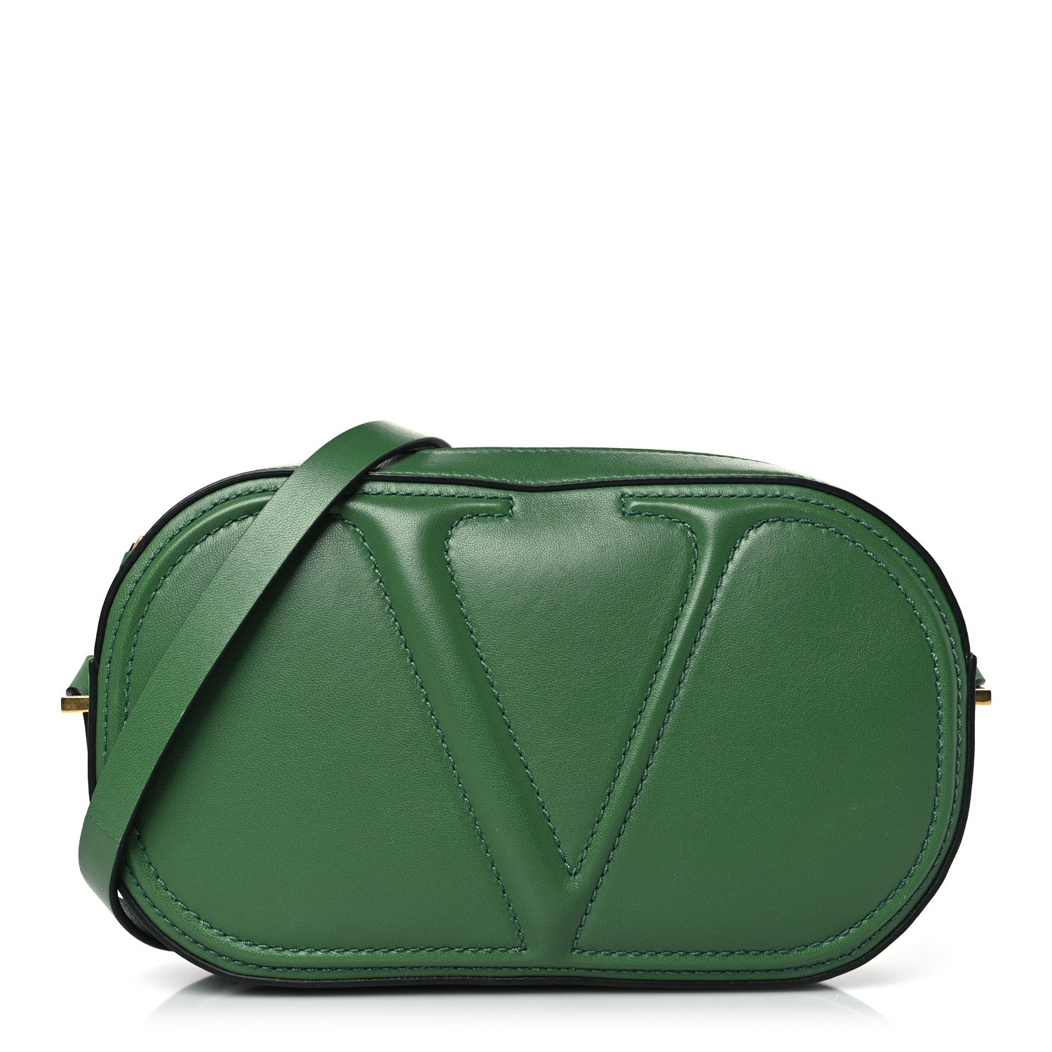 Valentino Garavani Calfskin VLogo Walk Crossbody Green 1 of 8