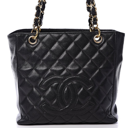 Chanel Caviar Quilted Petit Shopping Tote PST Black 7 of 13