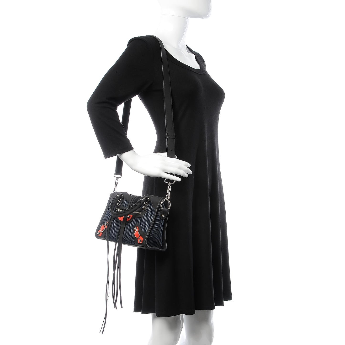 Mesh Arena Classic Silver Hardware Mini City Black Navy Orange