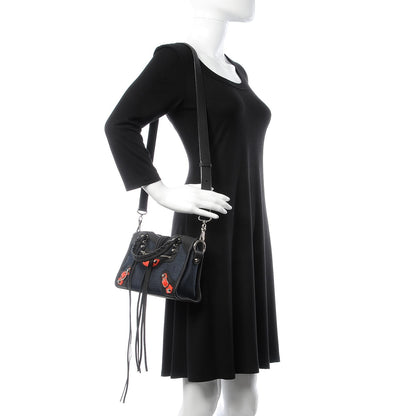 Balenciaga Mesh Arena Classic Silver Hardware Mini City Black Navy Orange 3 of 8