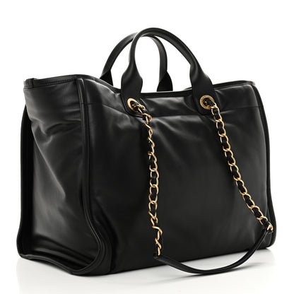 Chanel Calfskin Medium Deauville Tote Black 4 of 11