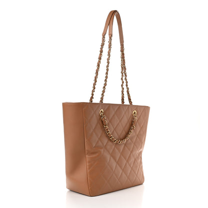 Chanel Calfskin Stitched Large Shopping Bag Brown 3 of 9