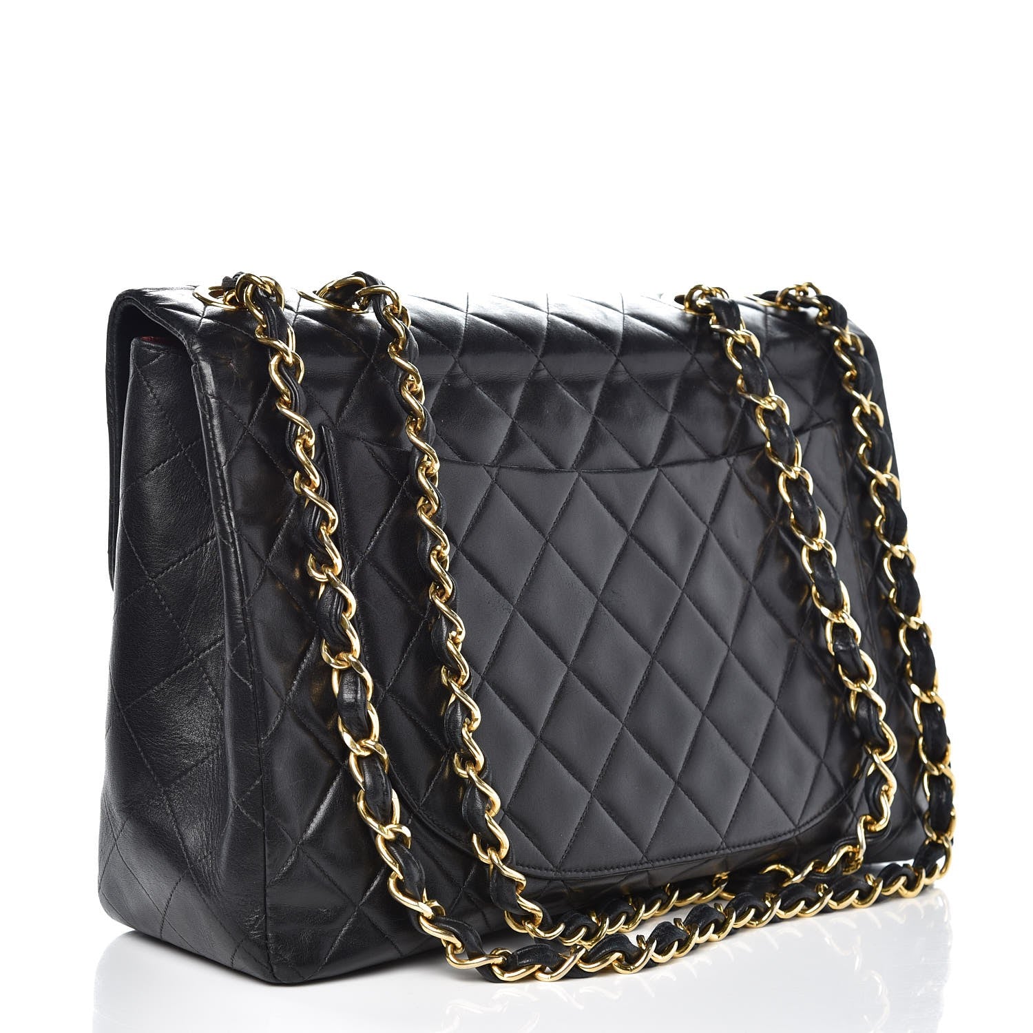 Chanel Lambskin Quilted XL Jumbo Single Flap Black 3 of 12