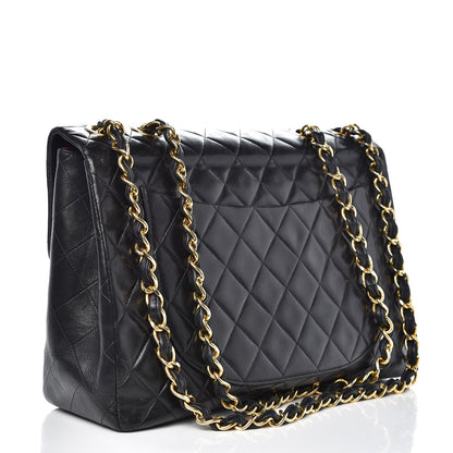 Chanel Lambskin Quilted XL Jumbo Single Flap Black 3 of 12