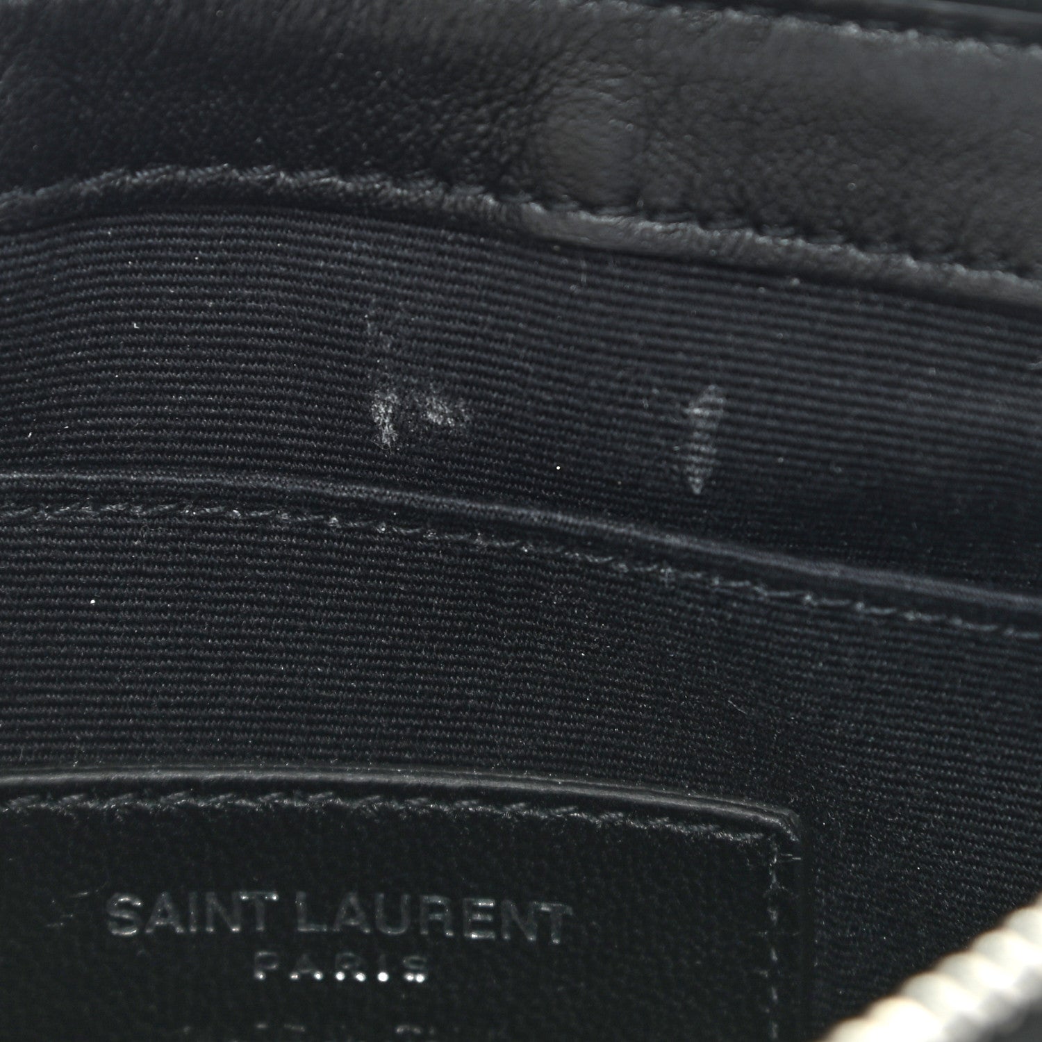 Saint Laurent Calfskin Matelasse Chevron Monogram Pouch Black 10 of 10