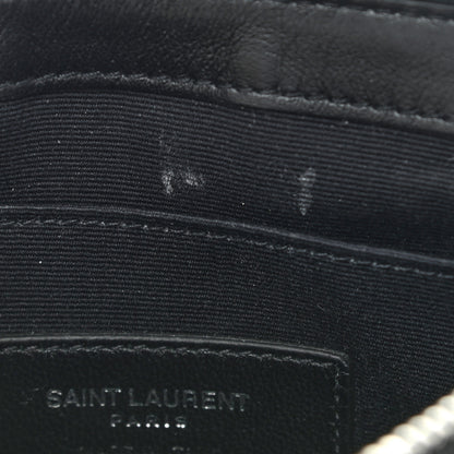 Saint Laurent Calfskin Matelasse Chevron Monogram Pouch Black 10 of 10
