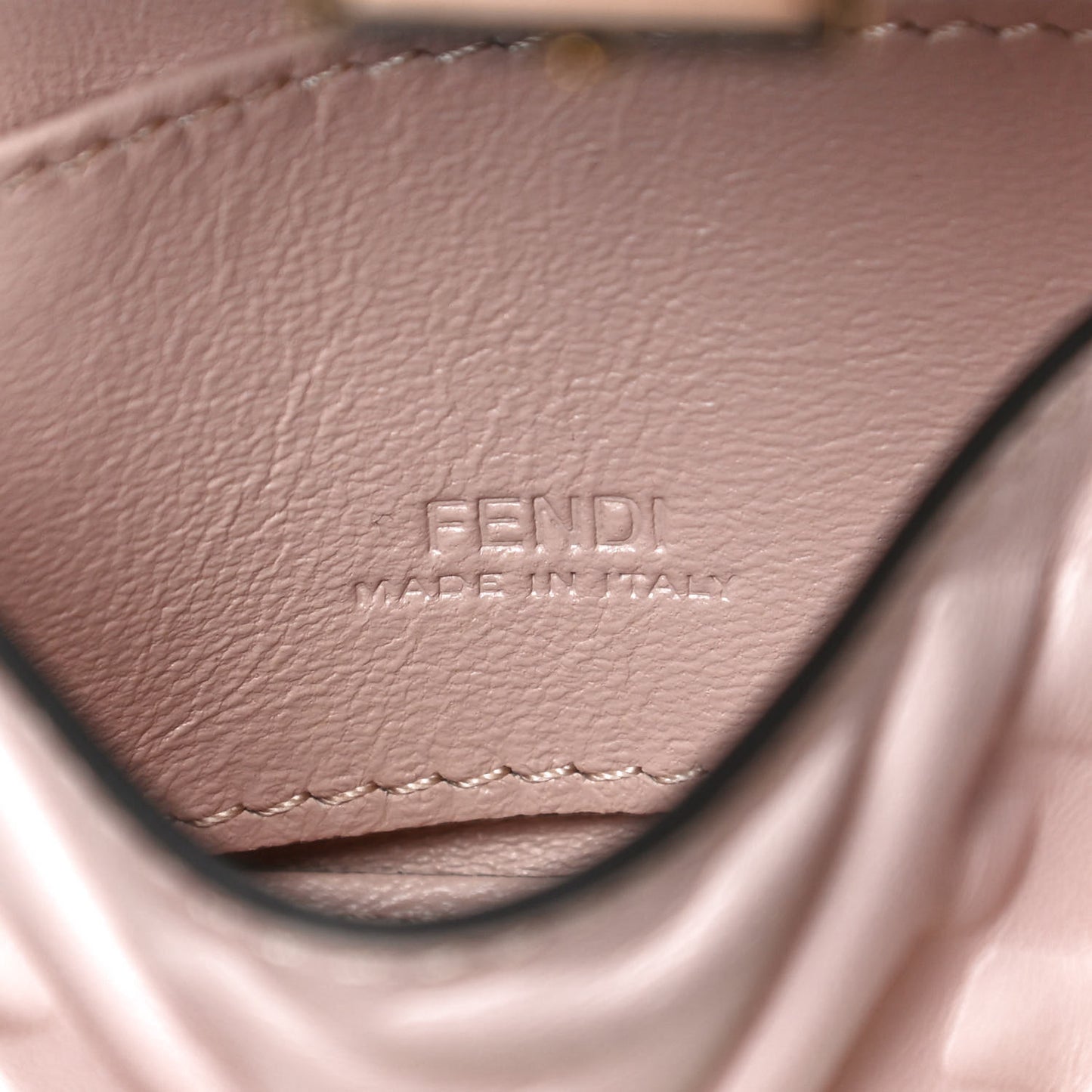 Nappa Matisse FF Embossed Nano Baguette Charm Rosa Quarzo