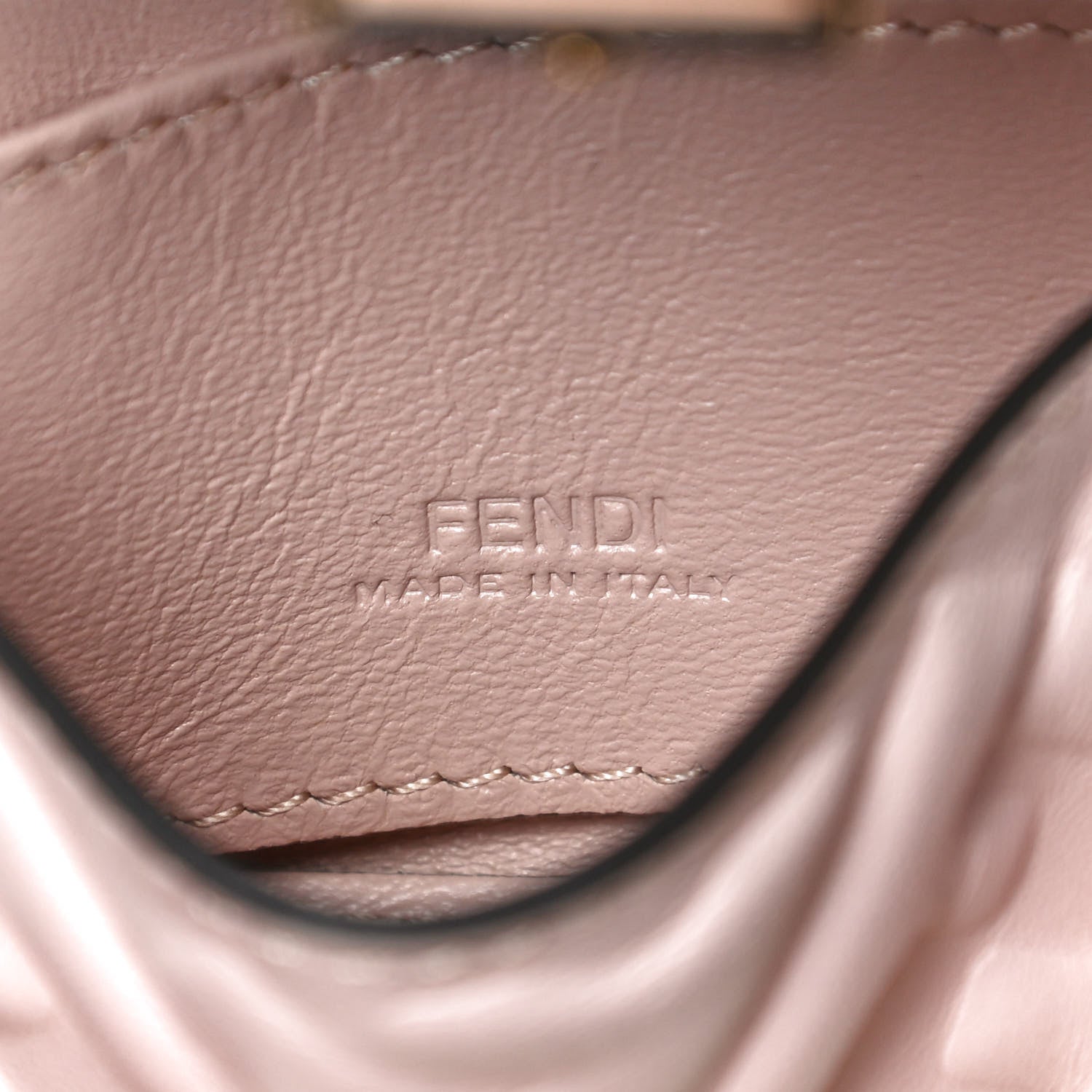 Fendi Nappa Matisse FF Embossed Nano Baguette Charm Rosa Quarzo 5 of 7
