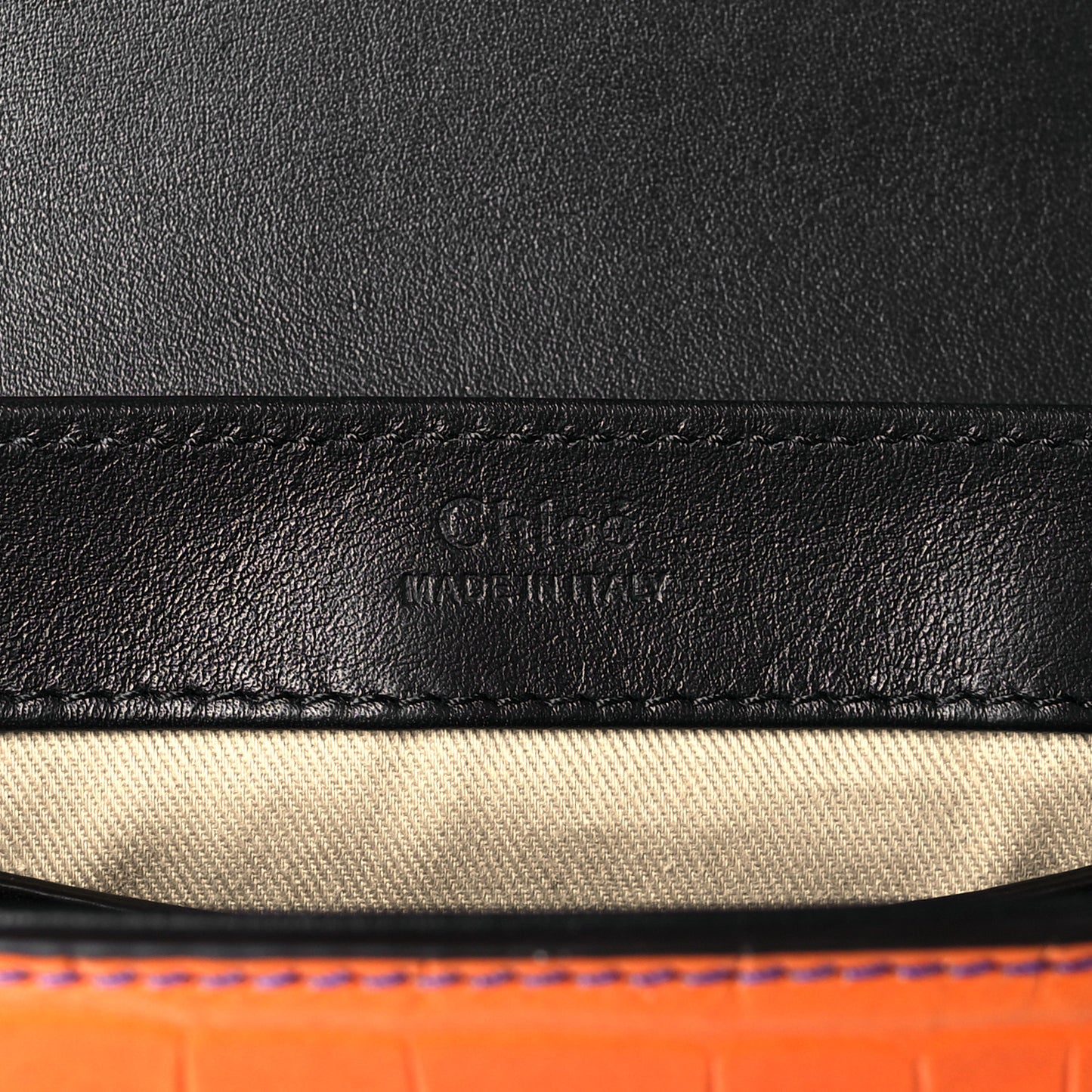 Calfskin Crocodile Embossed Mini C Double Carry Ombre Pink