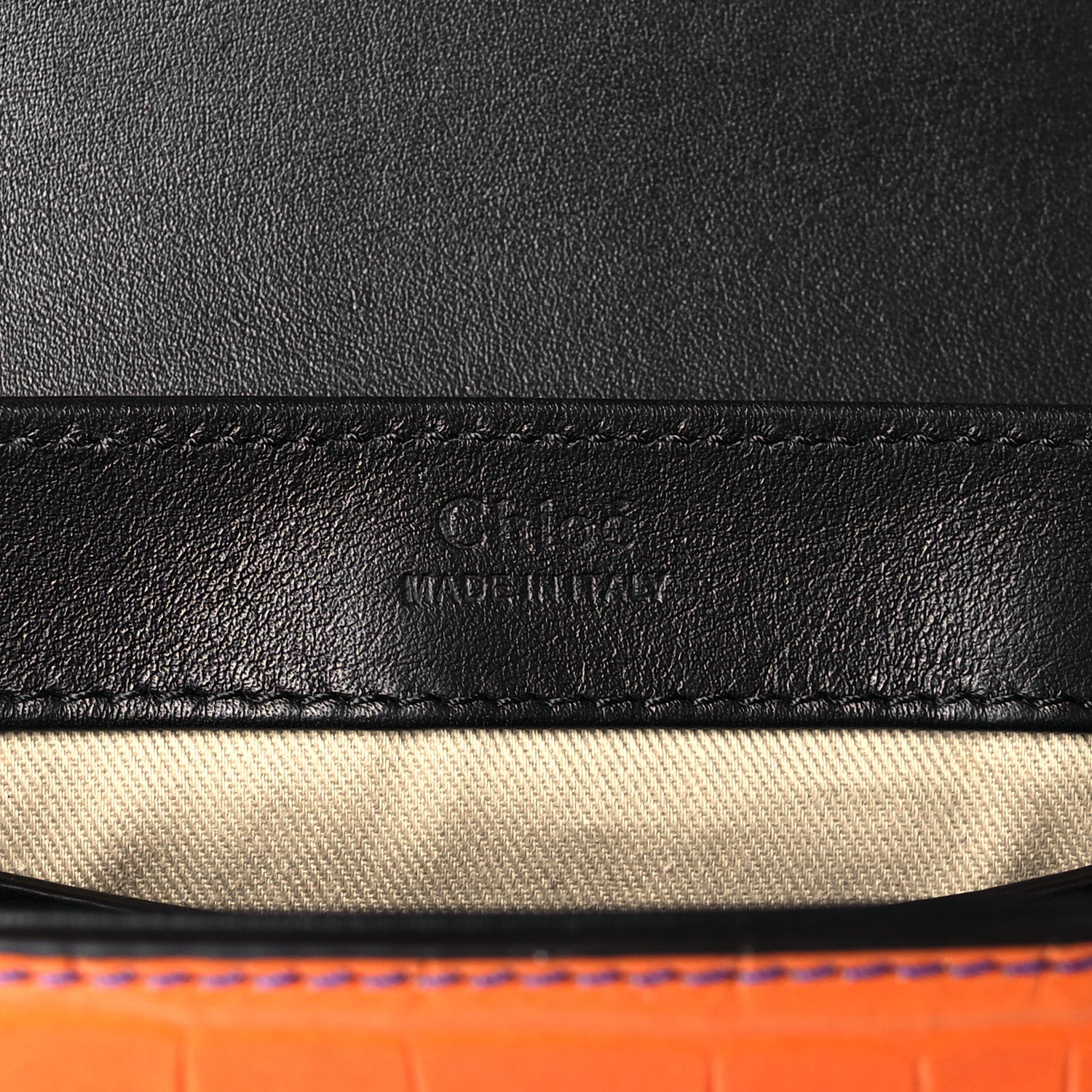 Chloe Calfskin Crocodile Embossed Mini C Double Carry Ombre Pink 6 of 10
