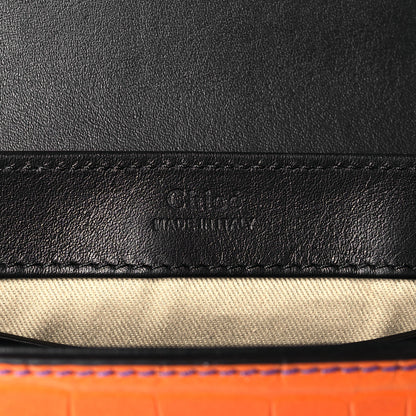 Chloe Calfskin Crocodile Embossed Mini C Double Carry Ombre Pink 6 of 10