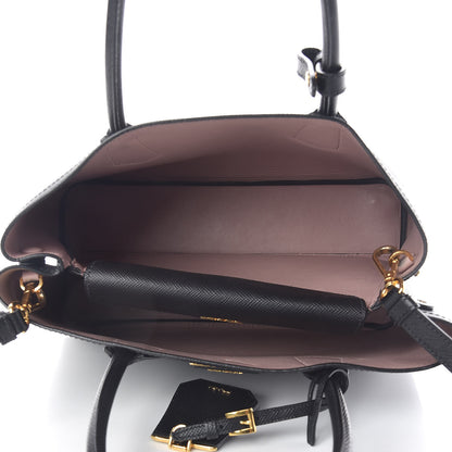 Prada Saffiano Cuir Medium Double Bag Black Mughetto 5 of 14