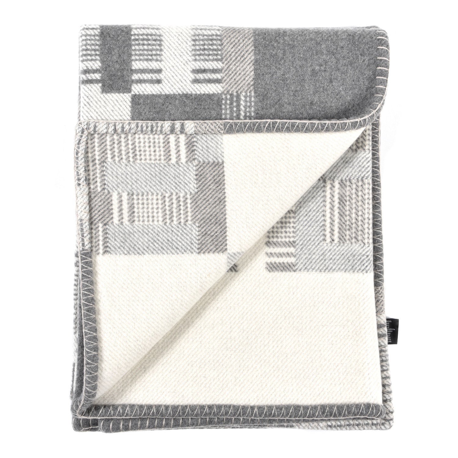 Hermes Wool Cashmere Avalon Paper Block Blanket Gris Acier 2 of 3