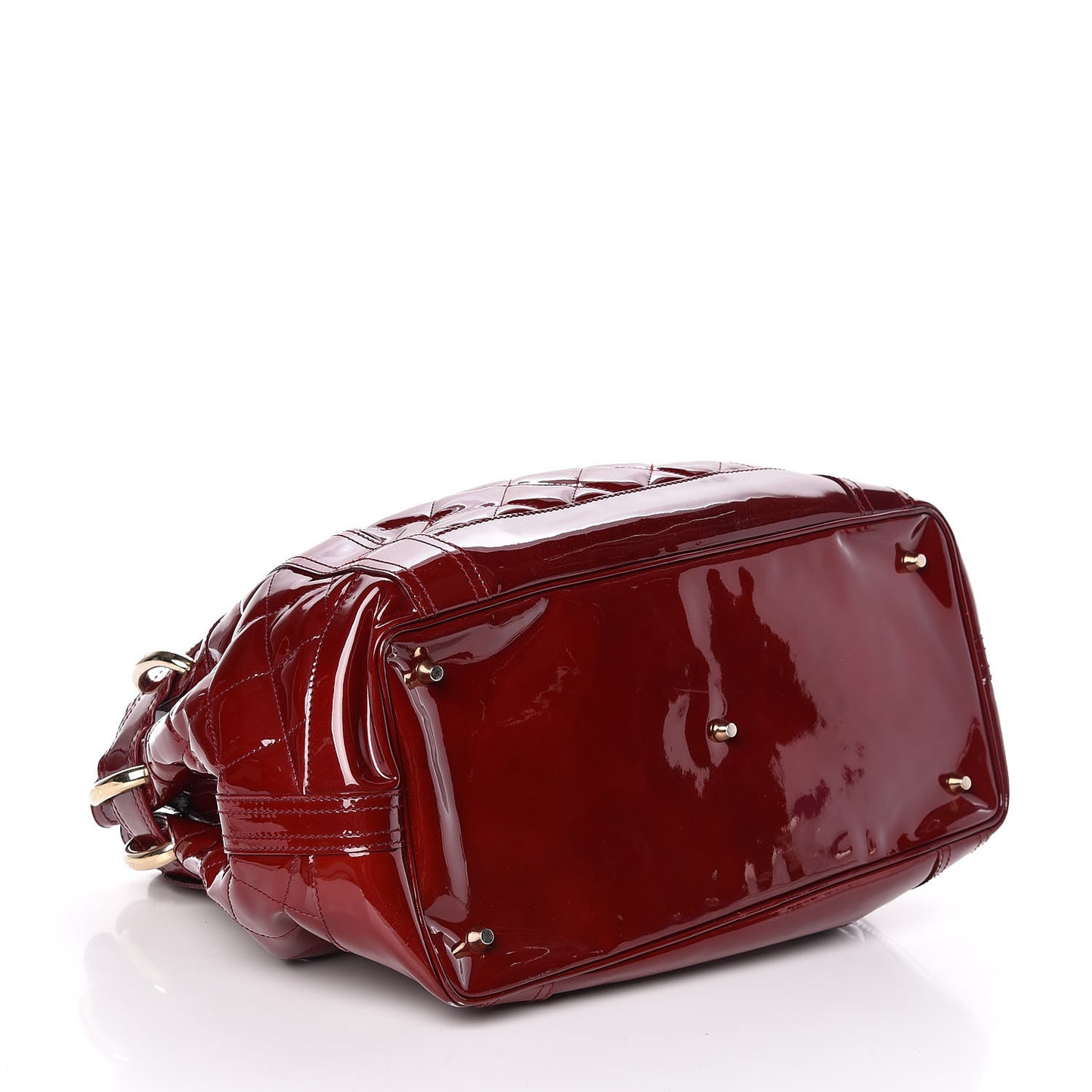 Patent Quilted Beaton Red
