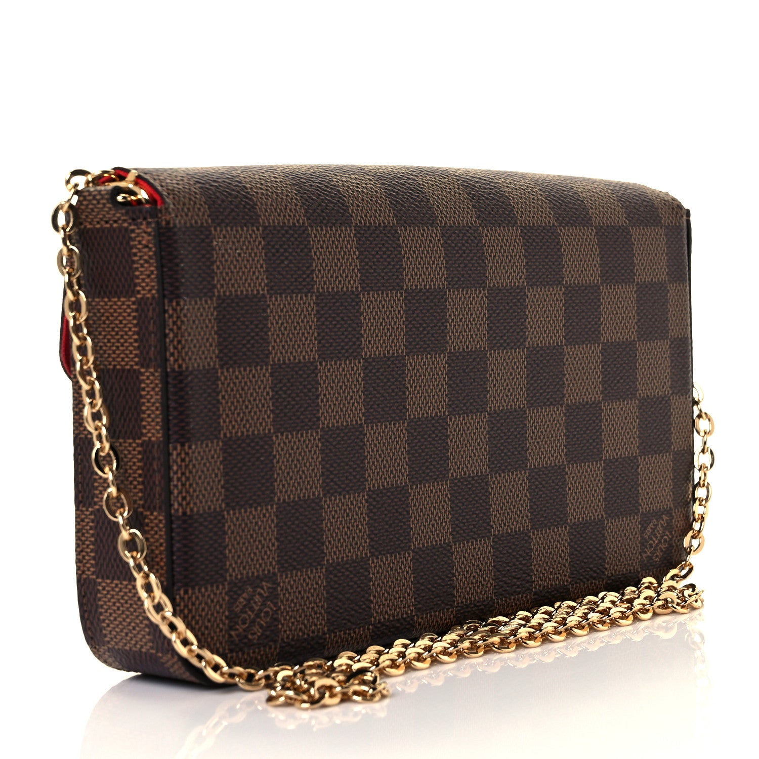 Louis Vuitton Damier Ebene Pochette Felicie Chain Wallet 3 of 9