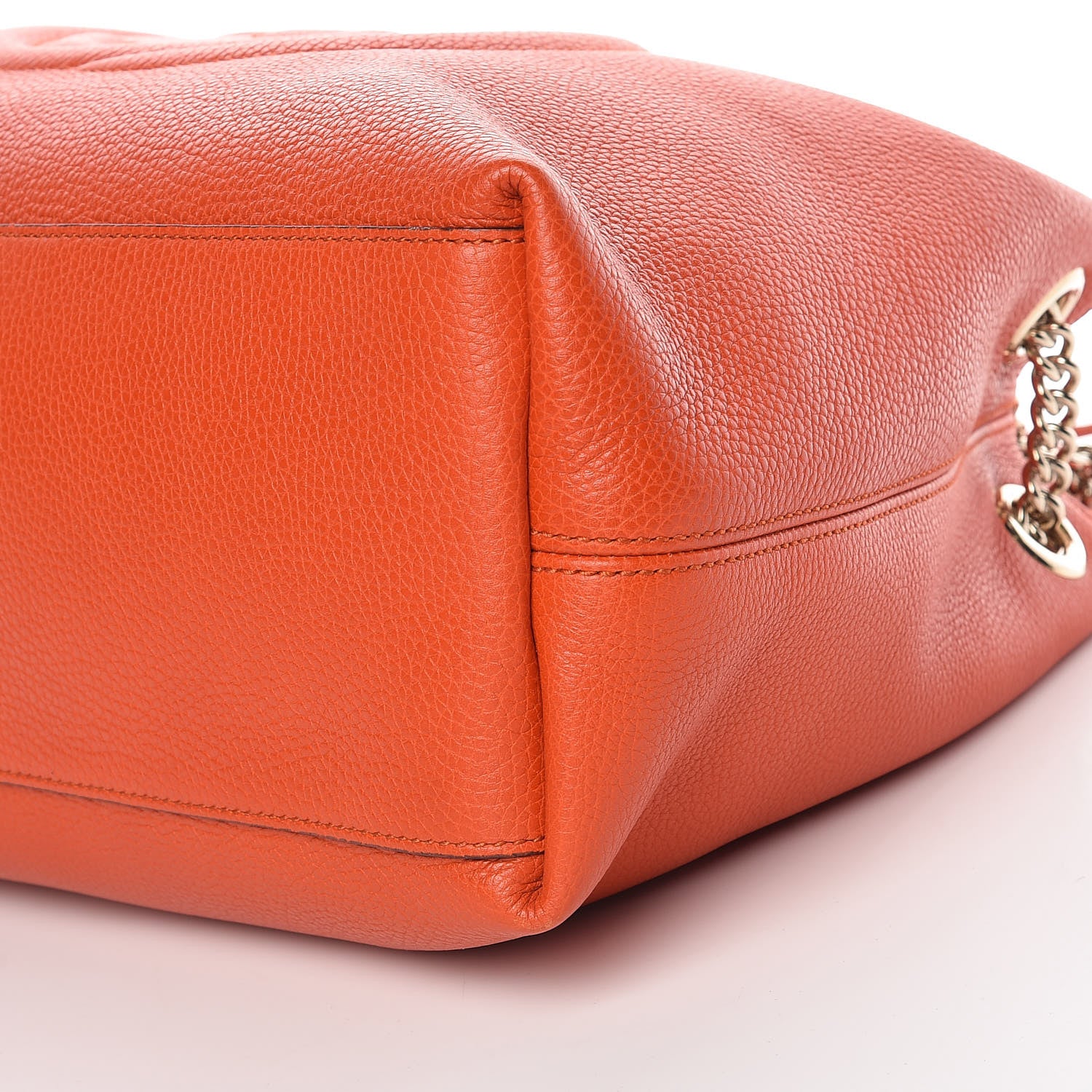 Gucci Pebbled Calfskin Medium Soho Chain Shoulder Bag Sun Orange 9 of 10