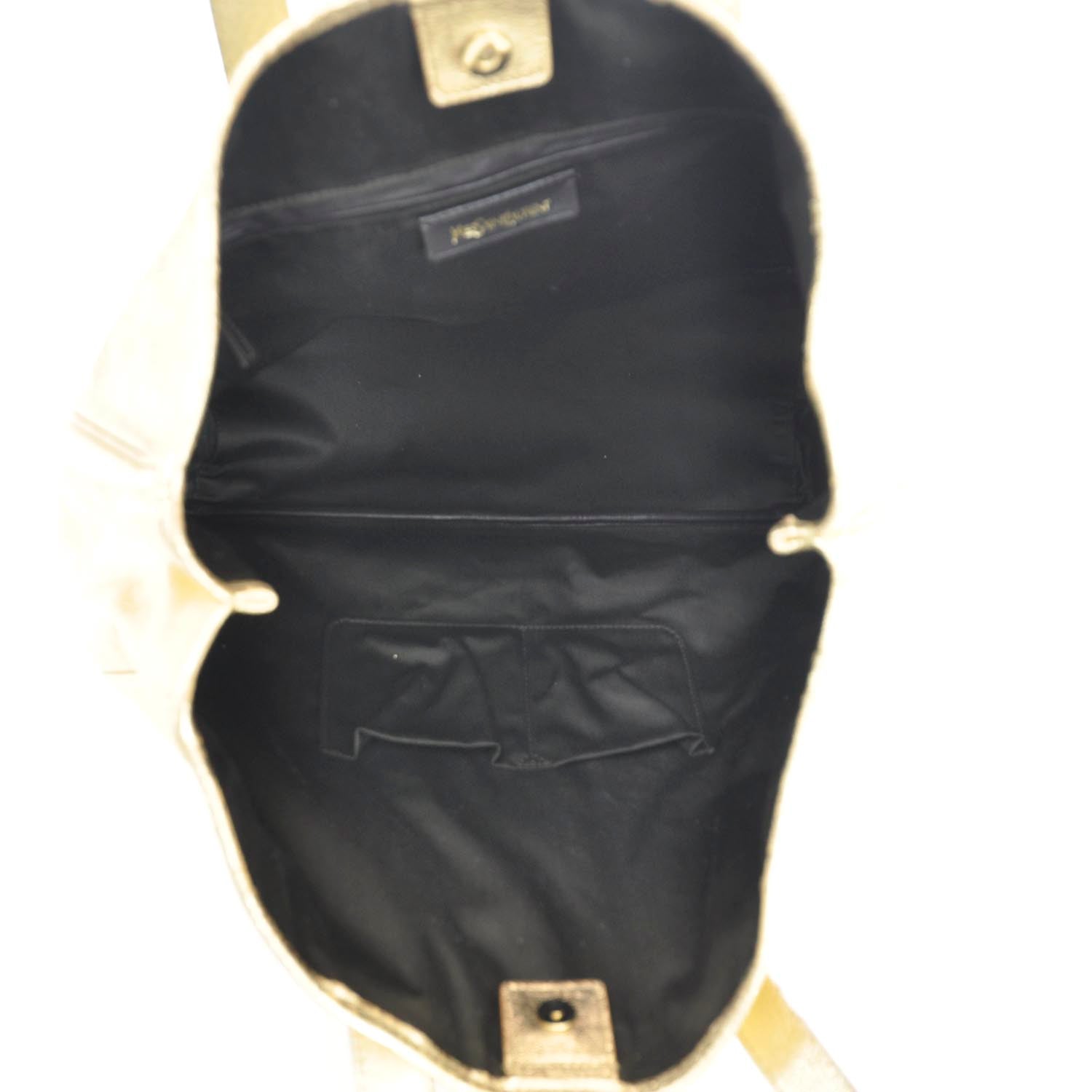 Saint Laurent Leather Y-Mail Tote Metallic Gold 8 of 9