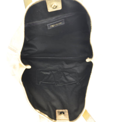 Saint Laurent Leather Y-Mail Tote Metallic Gold 8 of 9